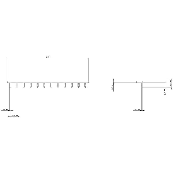 PIN Samleskinne 10mm² 1PH L214MM