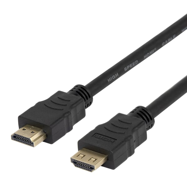 DELTACO - High Speed - HDMI-kabel med Ethernet - HDMI hann lås til HDMI hann lås - 4 m - svart - støtte for 4K 60 Hz (3840 x 2160), fleksibel