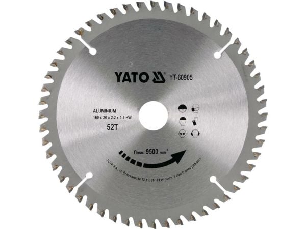 YATO sågklinga för aluminium 160*52*20 60905