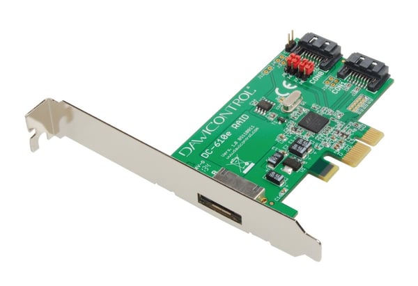 Dawicontrol DC 610e RAID - Kontrollerkort (RAID) - 2 Kanal - SATA 6Gb/s - låg profil - RAID 0, 1, JBOD - PCIe 2.0 x1