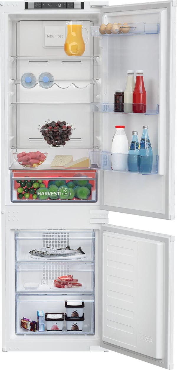 Beko BCNA275E31SN - Kylskåp/frys - bottenfrysskåp - inbyggd - fördjupning - bredd: 56 cm - djup: 55.5 cm - höjd: 177.8 cm - 254 liter - Klass F - vit