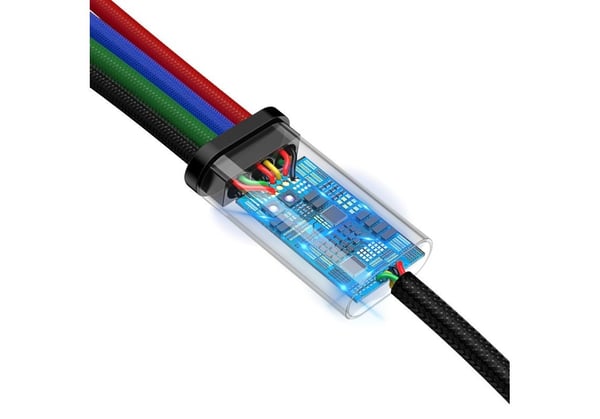 Baseus CA1T4-B01, Lajittelu, USB A, Lightning + micro-USB B + USB C, 1,2 m, Hanstik, Hanstik