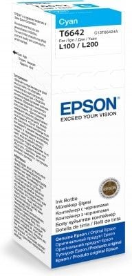 Epson T6642 - 70 ml - cyan - original - påfyllnadsbläck - för Epson L386; EcoTank ET-2600, 2650, L121, L1455; EcoTank ITS L3050, L3060, L3070