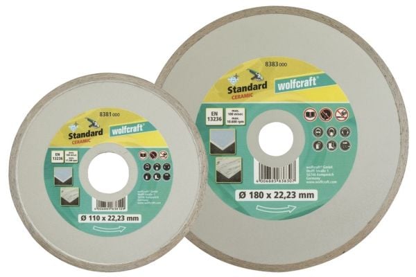 wolfcraft GmbH Diamond Cutting Disc, Timanttilaikka yhtenäisellä radalla, Keraaminen, 2,22 cm, 11 cm, 1 kpl