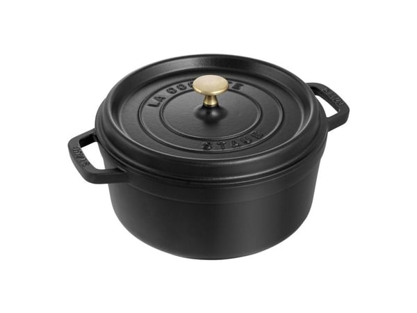 ZWILLING STAUB LA COCOTTE, Uunivuoka, Pyöreä, valurauta, Keraaminen, Kaasu, Halogeeni, Induktio, Sinetöity levy, Musta, Emali