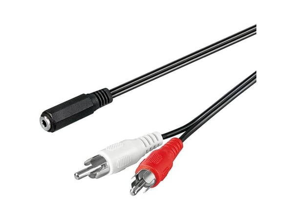 Goobay 50442, 3.5mm, Hunkjønn, 2 x RCA, Hankjønn, 1,4 m, Sort, Rød, Hvit