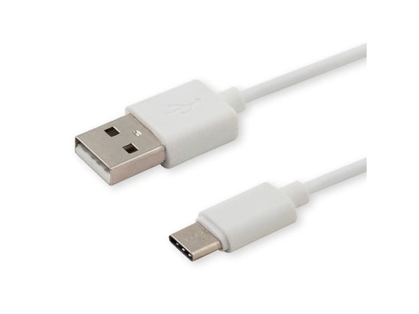 SAVIO CL-125 - USB-kabel - USB-C (hane) till USB (hane) - USB 2.0 - 2.1 A - 1 m - vit