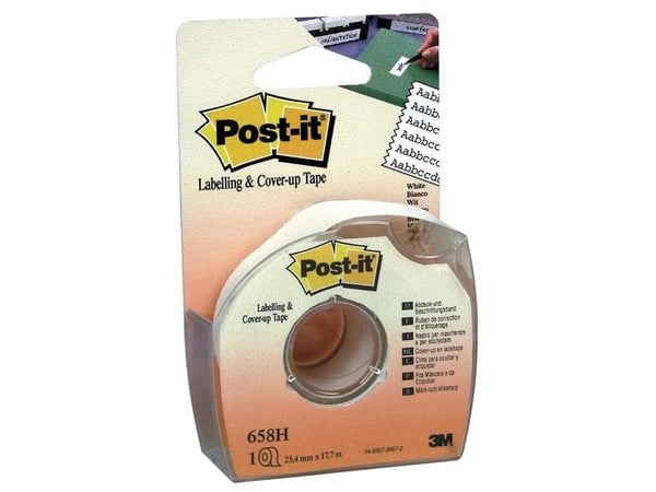 Korrigeringstejp 3M Post-it med dispenser 25 mm x 17 m vit