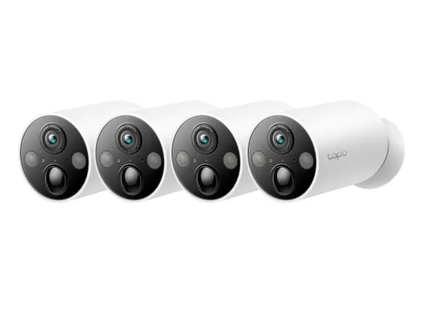 TP-Link Tapo C425 4-Pack, IP-säkerhetskamera, Utomhus, Trådlös, Innertak/vägg, Vit, Projektil (form)