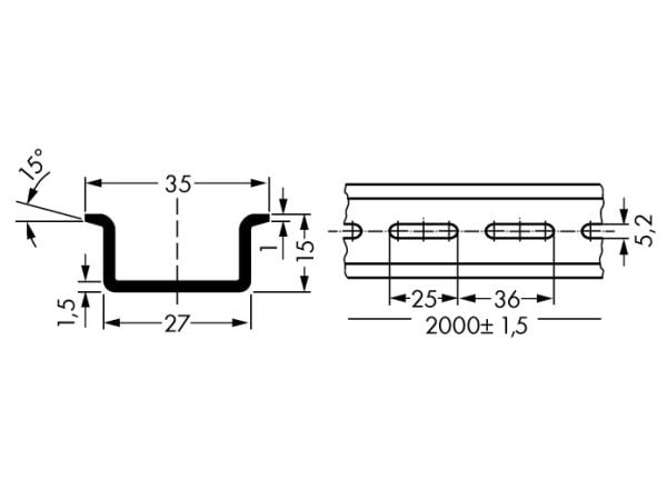 Wago 210-197, 1,23 kg, 2000 mm, 35 mm, 15 mm