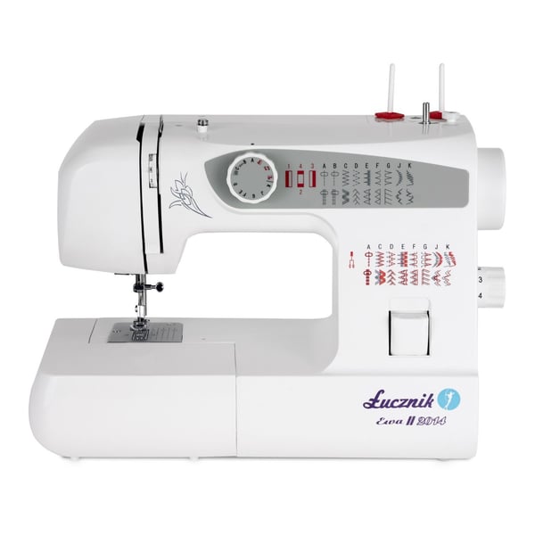 Lucznik Ewa II 2014, Valkoinen, Puoliautomaattinen ompelukone, Overlock, Ompelu, Quilting, 4-vaiheinen, Painikkeet, Rotaatio, Vaihtuva