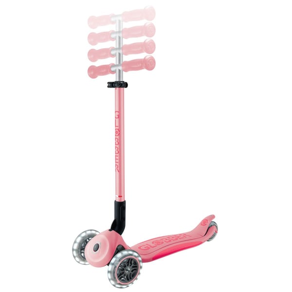 Globber Primo Foldable Plus Lights, Barn, Klassisk sparkesykkel, Jente, Asfalt, 50 kg, 3 hjul