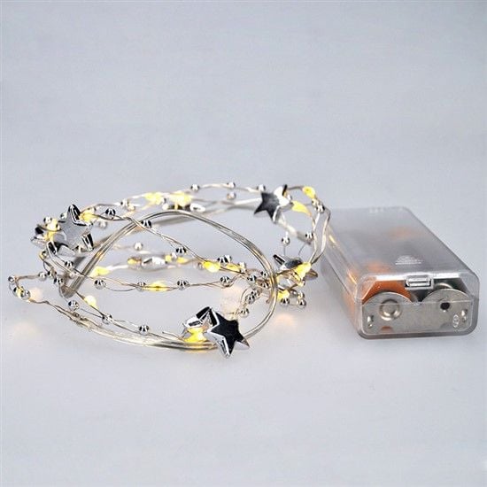 Solight Solight joulutähti glitter, kulta, metalli, 14x LED, 2x AA