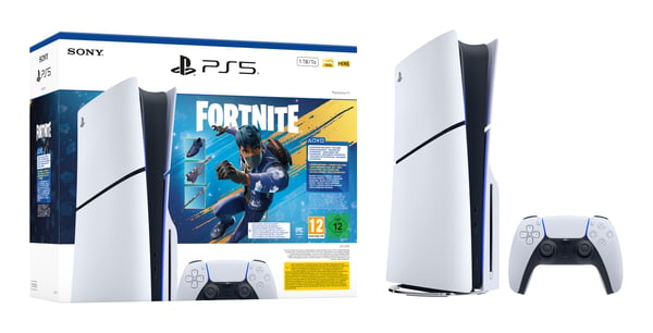 Sony PS5 Slim -pelikonsoli 1 TB levyasemalla, Fortnite Flowering Chaos -paketti