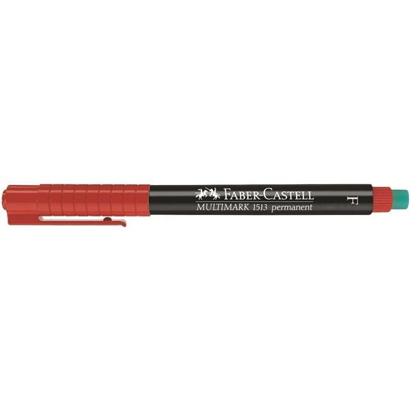 Faber-Castell MULTIMARK 1513 - Markør - permanent - rød - 0.6 mm - fin - med viskelær