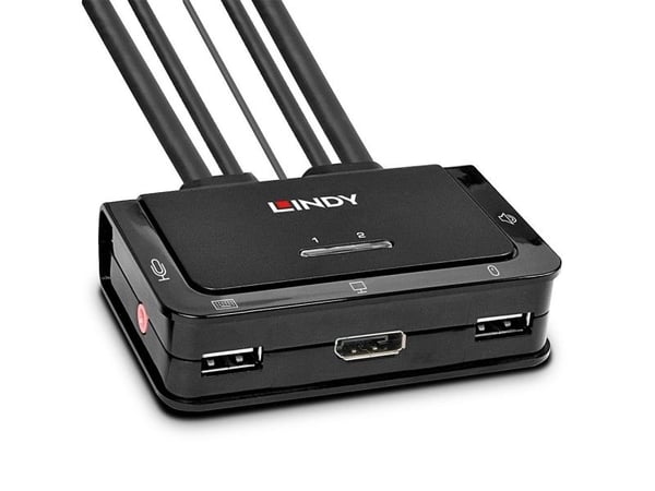 Lindy 42344 KVM-switch 2-port DisplayPort 1.2 4096 x 2160 60 Hz