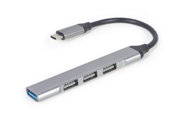 Gembird - Hub - USB Type-C, silver - 1 x USB 3.1 + 3 x USB 2.0 - stasjonær