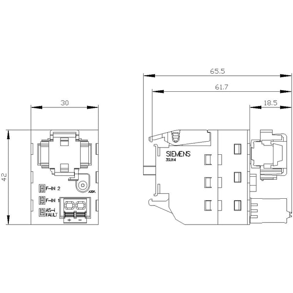 Siemens 3SU1400-1EC10-4AA0, 66 g, 63 mm, 50 mm, 85 mm
