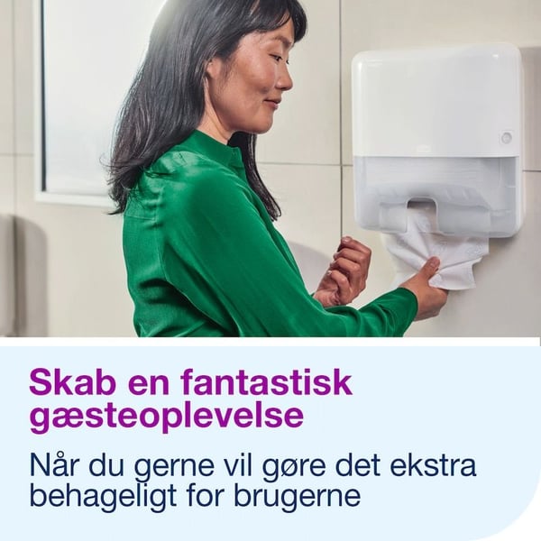 Tork Premium H2 M-Fold 2-lags komprimerte jomfrufiberhåndklær, hvite - (12 pakker x 170 stk.)
