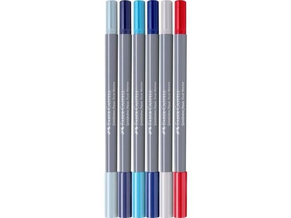 Faber-Castell 164519, Monivärinen, Monivärinen, 6 väriä, Hienojakoinen, Harjas/ohut pää, Pyöreä