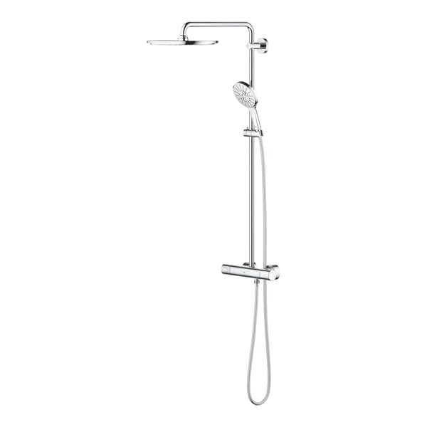 Grohe Rainshower 310 brs syst - Med term. till vægmont., Silverflexbrs sl 1.750 mm. 27966001