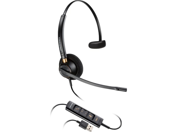HP Poly EncorePro 515-M - EncorePro 500 series - hodesett - on-ear - kablet - USB-A - svart - Certified for Microsoft Teams
