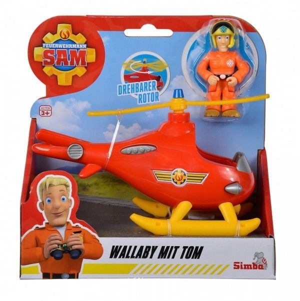 Simba Brannmann Sam redningshelikopter Wallaby med figur, 9252510