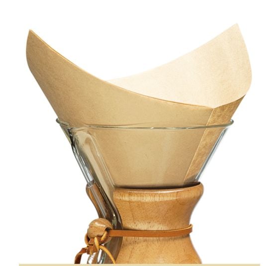 Chemex FSU-100 firkantede kaffefiltre, 6/8/10 kopper, brune, 100 stk.