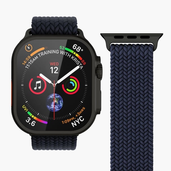 Vonmählen AWS00193, Band, Smartklokke, Svart, Marineblå, Apple, Apple Watch, Nylon