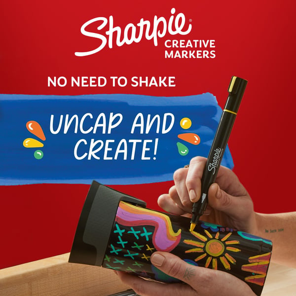 Sharpie Creative akryltusj jordfarger kulespiss - med 12 stk. assorterte farger