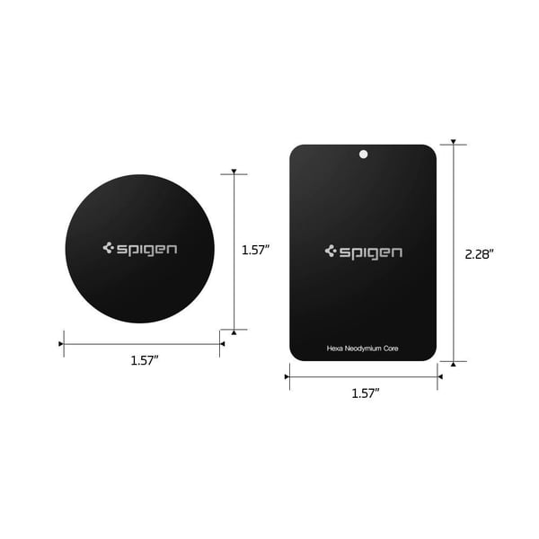 Spigen Kuel A210 - Metallplatta för mobiltelefon - svart (paket om 4)