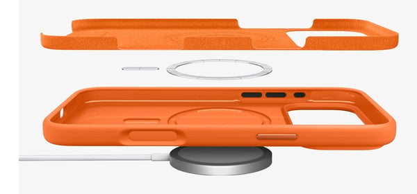 Spigen Silicone Fit (Mag Fit), Mobilskal, Apple, iPhone 17 Pro, 16 cm (6.3"), Orange