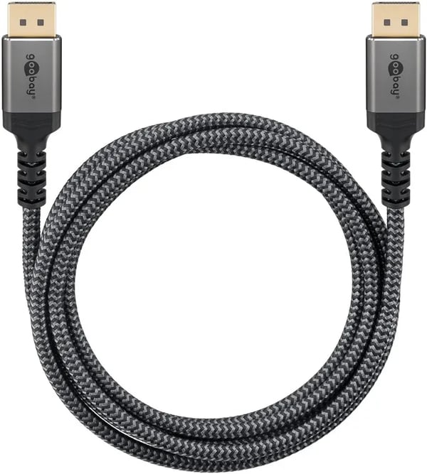 Goobay 65269, 2 m, DisplayPort, HDMI, Hankjønn, Hankjønn, Grå