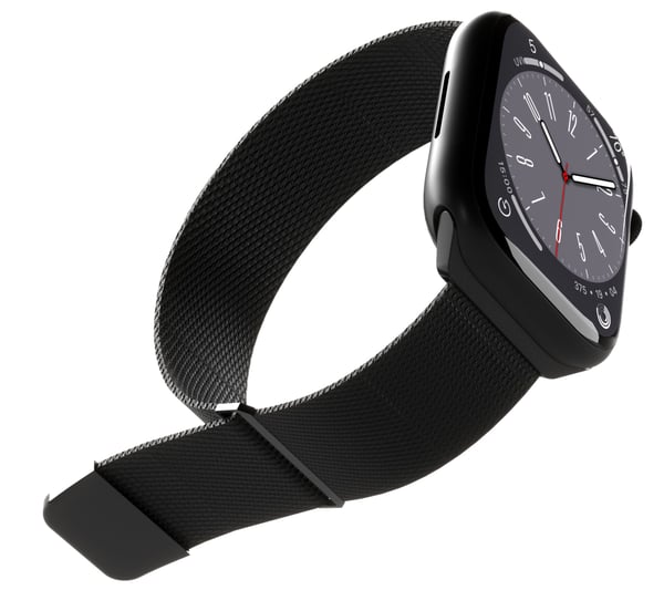 Puro Milanese - Slinga för smart klocka - 130 - 200 mm - svart - för Apple Watch Hermès Series 12, Hermès Series 9, SE 3, Series 10, Series 11, Ser...