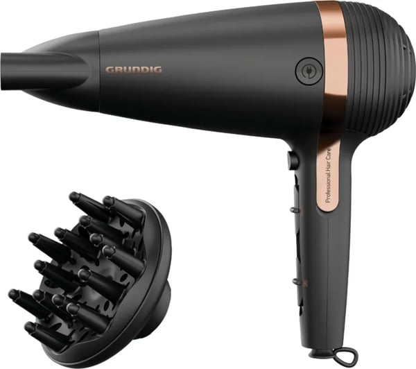 Grundig HD 7081 hiustenkuivaaja 2100 W, musta/ruusukulta