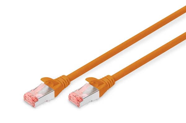 DIGITUS - Koblingskabel - RJ-45 (hann) til RJ-45 (hann) - 50 cm - SFTP - CAT 6 - med støvel, halogenfri, uten hindringer - oransje, RAL 2008