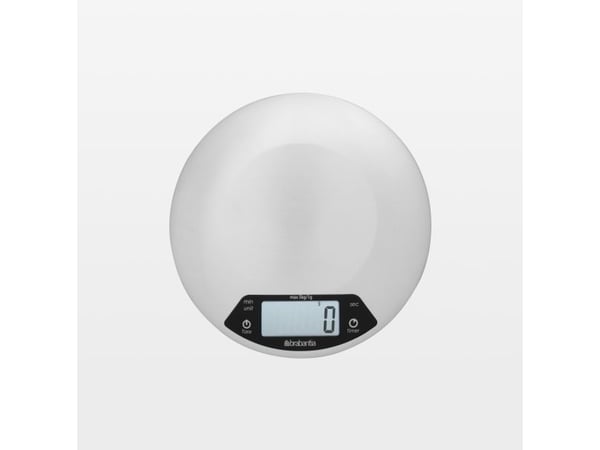 Brabantia 480560, Sähkökeittiövaaka, 5 kg, 1 g, Ruostumaton teräs, AAA, 200 x 200 x 24 mm