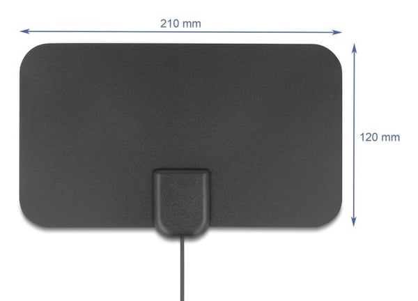 DeLOCK 12085, Sisätila, musta, Ympärisäteilevä, 2 m, 25 dBi, DAB+, DVB-T2