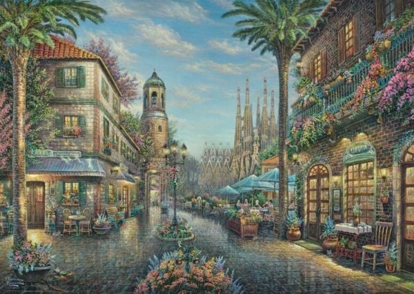 Schmidt Spiele Pussel PQ 1000 THOMAS KINKADE Spanska gatan