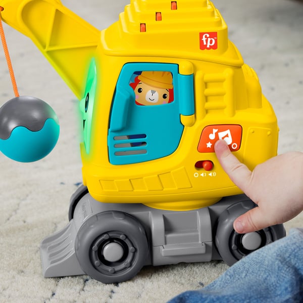 Fisher-Price Count & Stack Crane -rakennuslelu ja rakennuspalikat, ääniä ja valoja, monikielinen versio, 0,75 vuosi/vuosia, Tuottaa ääntä, Tarvitse...