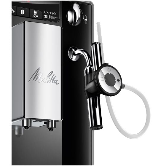 Melitta CAFFEO SOLO & Perfect Milk - Automatisk kaffemaskin med melkeskummer - 15 bar - svart