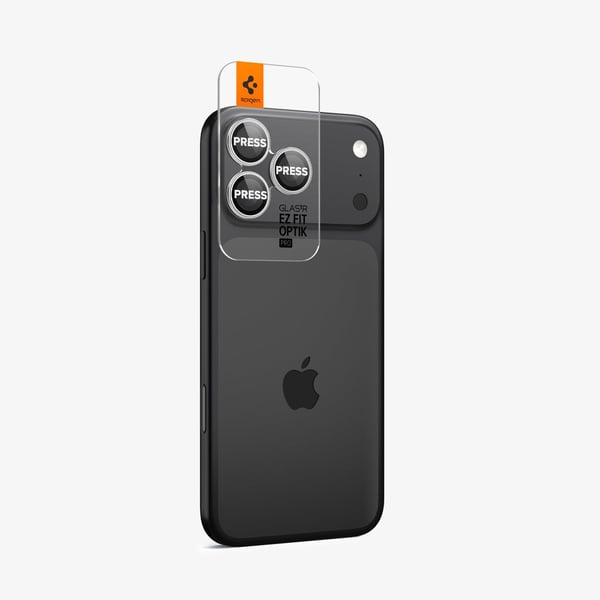 Spigen Optik Pro EZ Fit, Apple, iPhone 17 Pro, Fallsikker, Ripebestandig, Sølv, 2 stykker