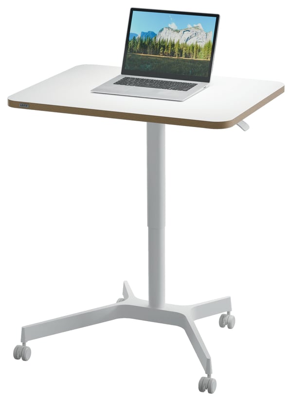 Leitz Ergo høydejusterbart skrivebord med hjul 60x80 cm hvit