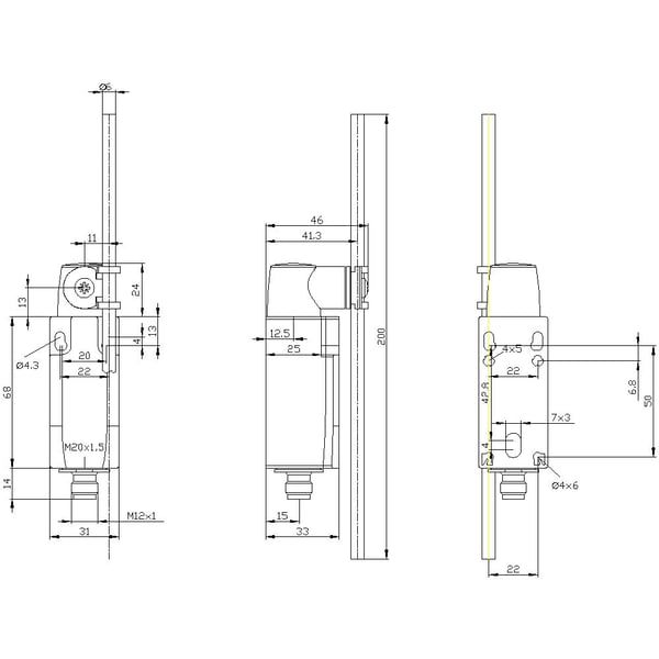 Siemens 3SE52340HK821AC4 3SE5234-0HK82-1AC4 Pysäytyskytkin 4 A Nostotanko, Muovitanko IP65 1 kpl