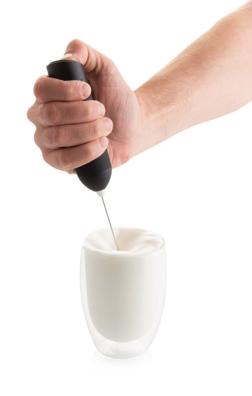 Eta Shakes, Kädessä pidettävä sähköinen maidonvaahdotin, musta, Ruostumaton teräs, Akku, AA, 34 mm