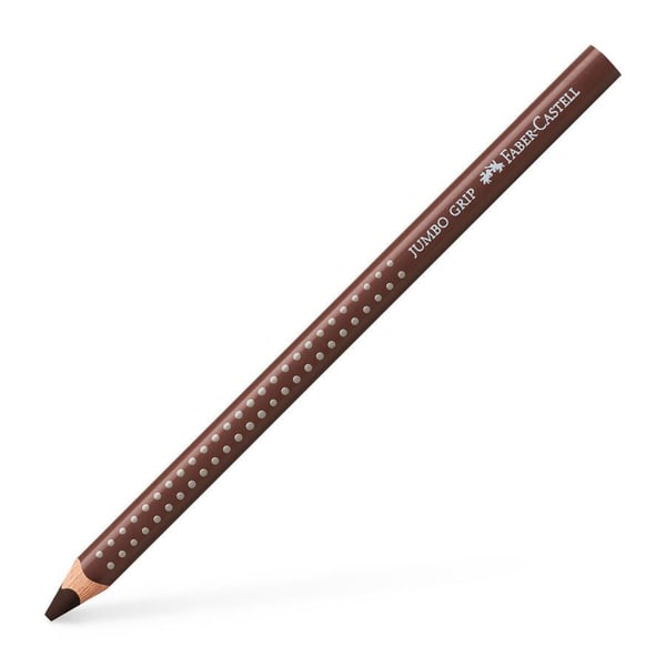 Fargeblyant, Faber-Castell Grip, JUMBO, brun, trekantet - (12 stk.)