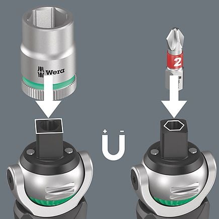 Wera 8009 bitssett med skralle, 13 stk., Zyklop Pocket Set 1, 1/4" og 3/8"