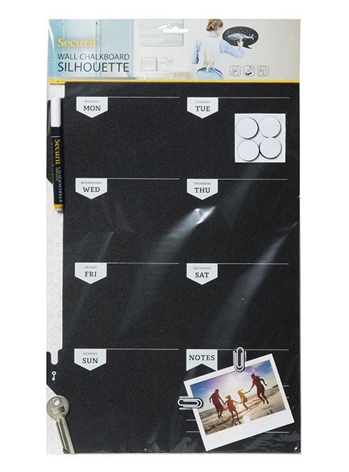 Securit FB-PLAN, Melamine, Harpiks, Velcro mappe, Svart