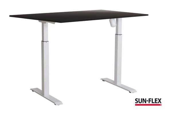 SUN-FLEX EASYDESK ADAPT l, ren hvit/svart finér 140*80 cm