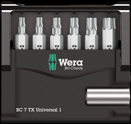Wera Bit-Check 7 TX Universal 1 - Bitssats för skruvmejsel - 7 delar